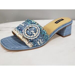 NEW SIZE 11 - Nine West Ending Women's Sandal Blue Woven Summer Boho Vacation